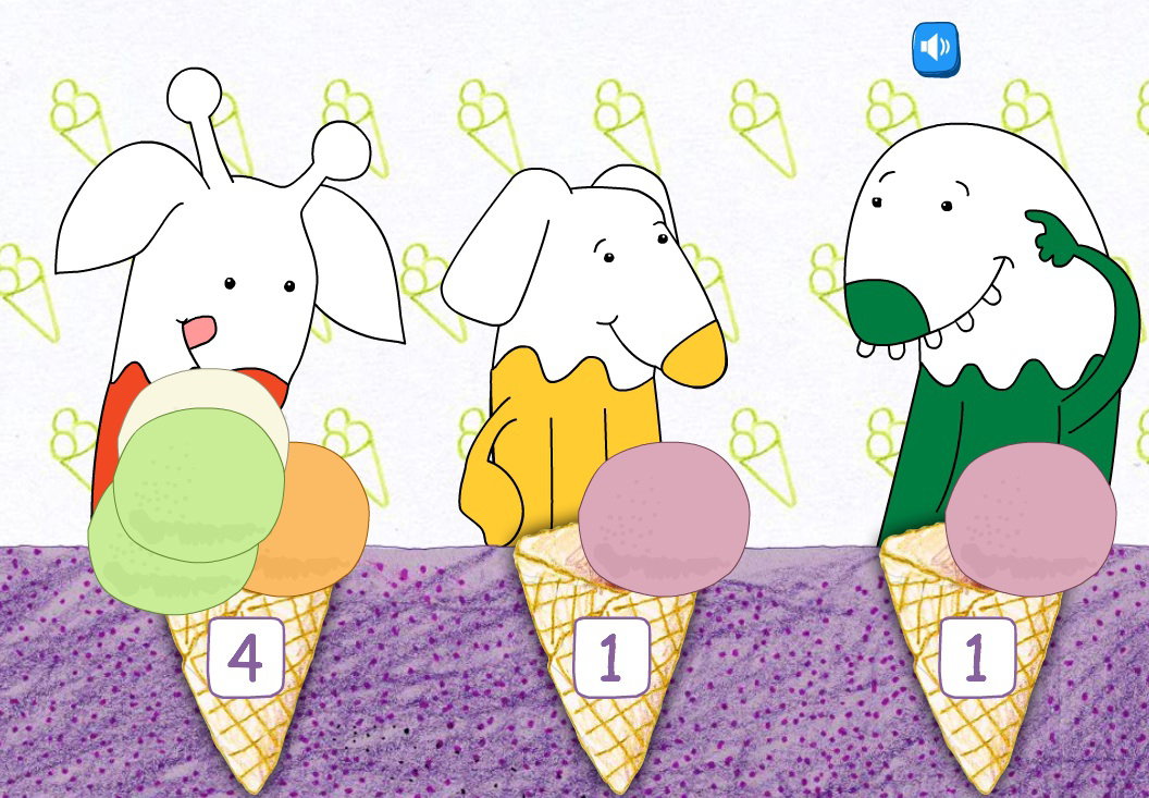 gra lody, gra dla dzieci, nauka liczenia, Bazgroszyt