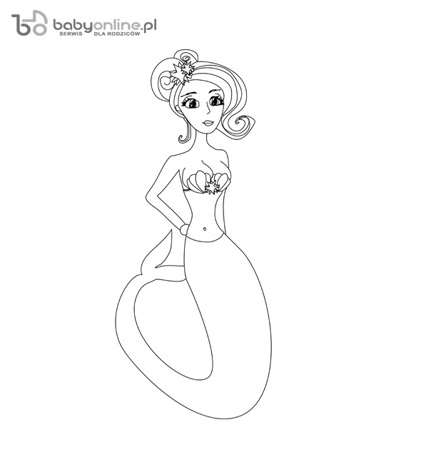 Beautiful mermaid - doodle illustration