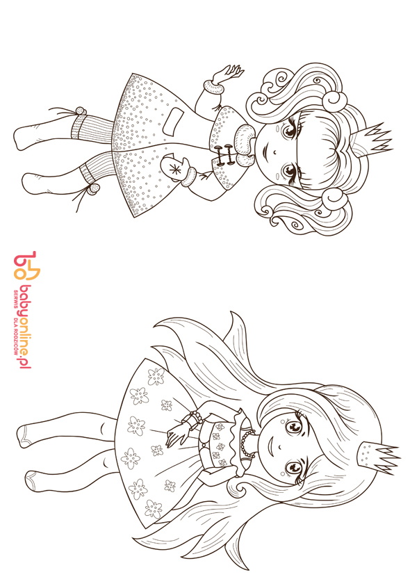 Coloring  book page – princesses 2