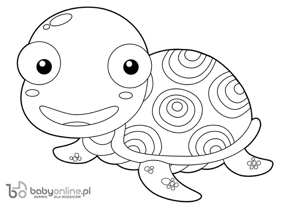 illustration of Cartoon turtle outline