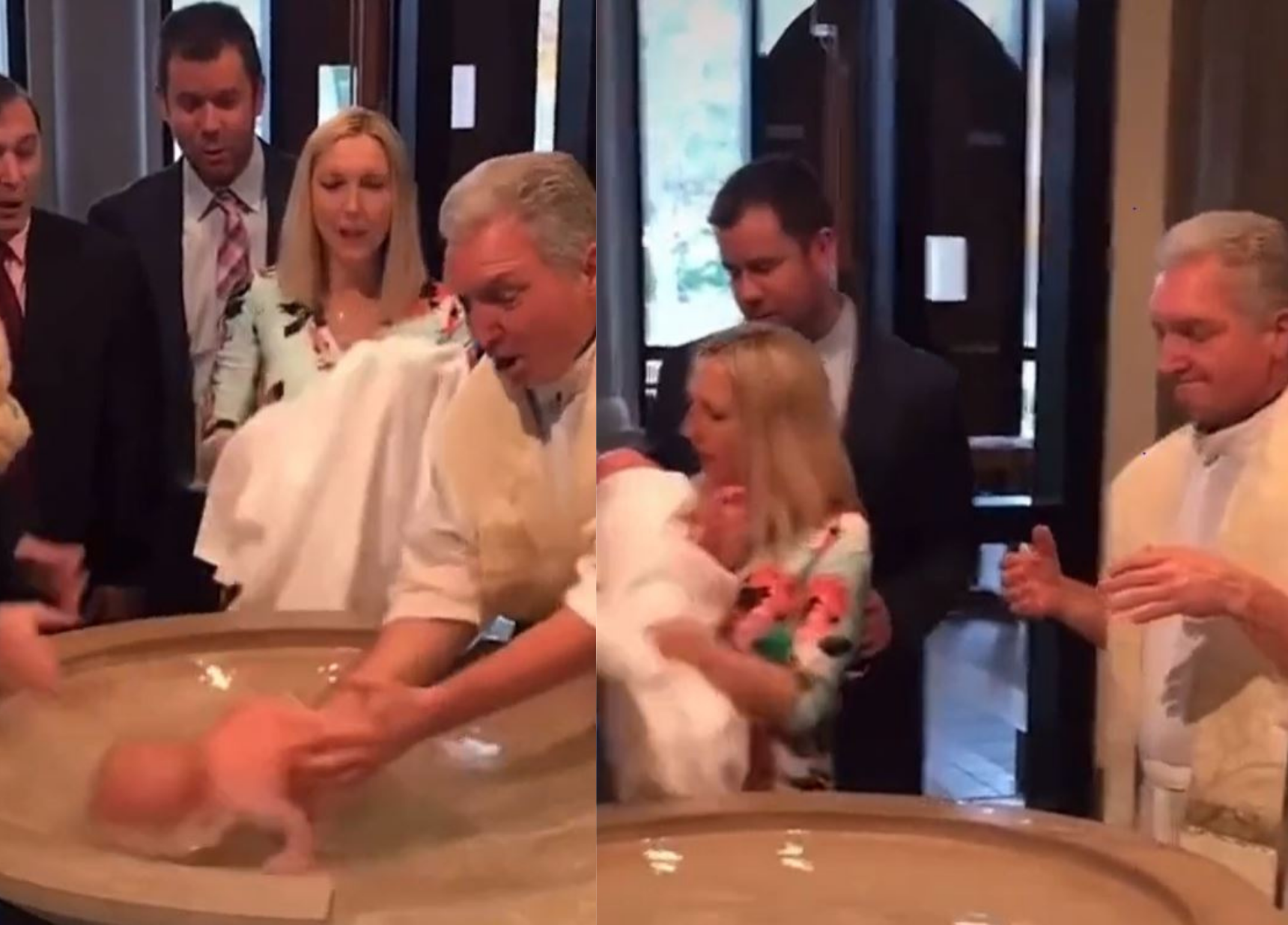 Ksiądz upuścił dziecko podczas chrztu (FILM)