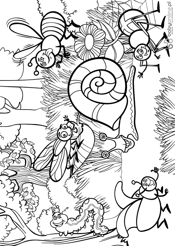 cartoon insects for coloring book