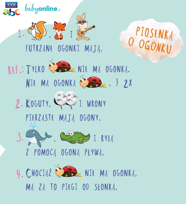 Piosenka dla dzieci do druku