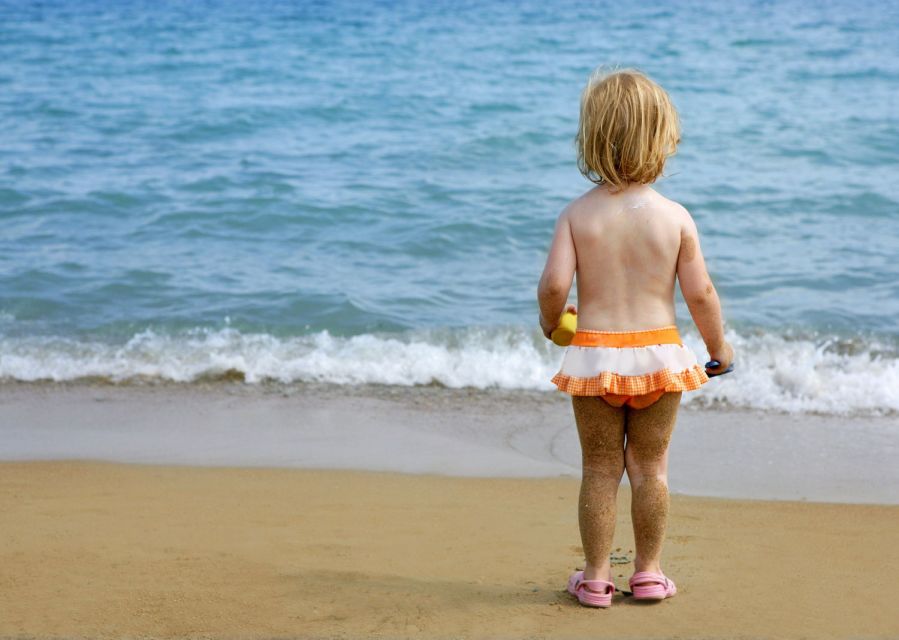 dziecko, wakacje, morze, plaża