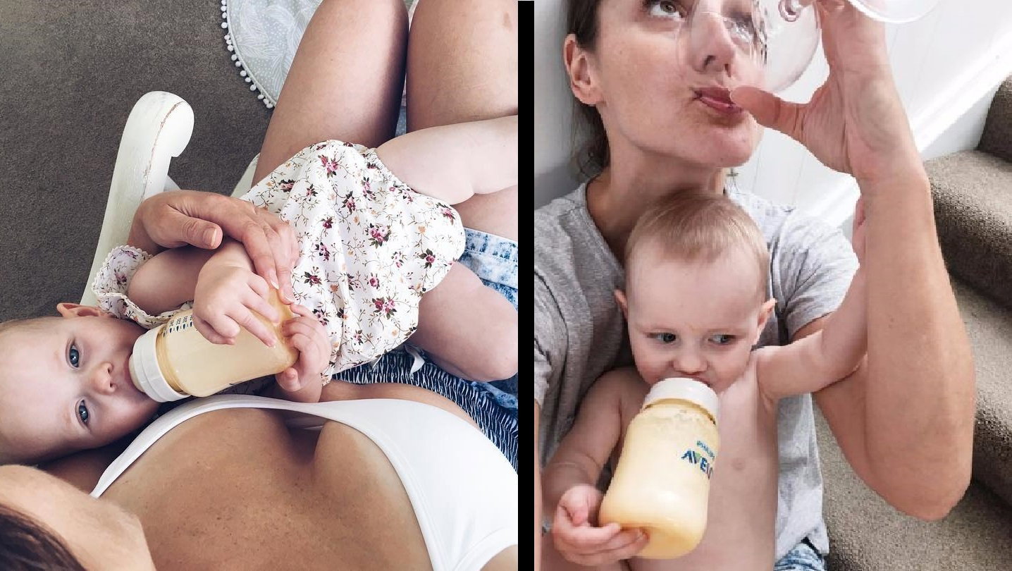 Młoda mama łamie tabu i pokazuje, że mamy mogą karmić butelką i pić wino