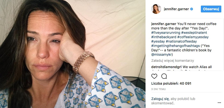 Jennifer Garner wyczerpana po obchodach YES DAY