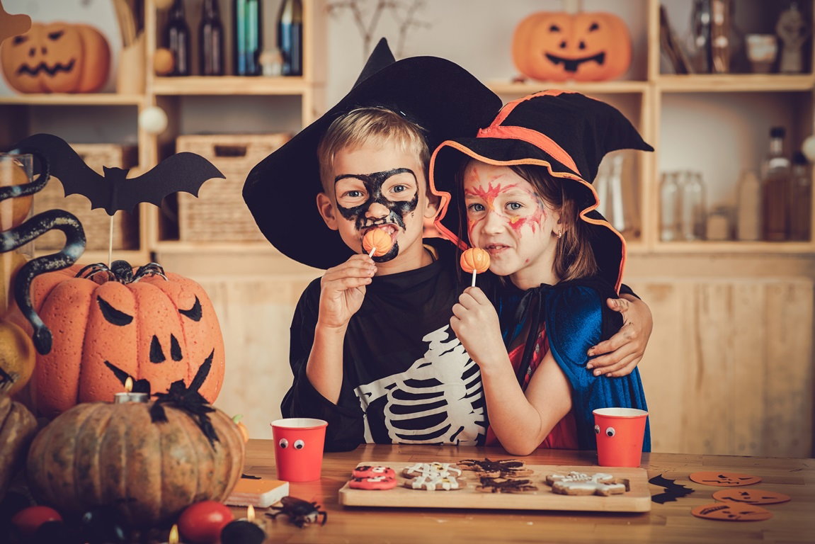dzieci, halloween, ozdoby