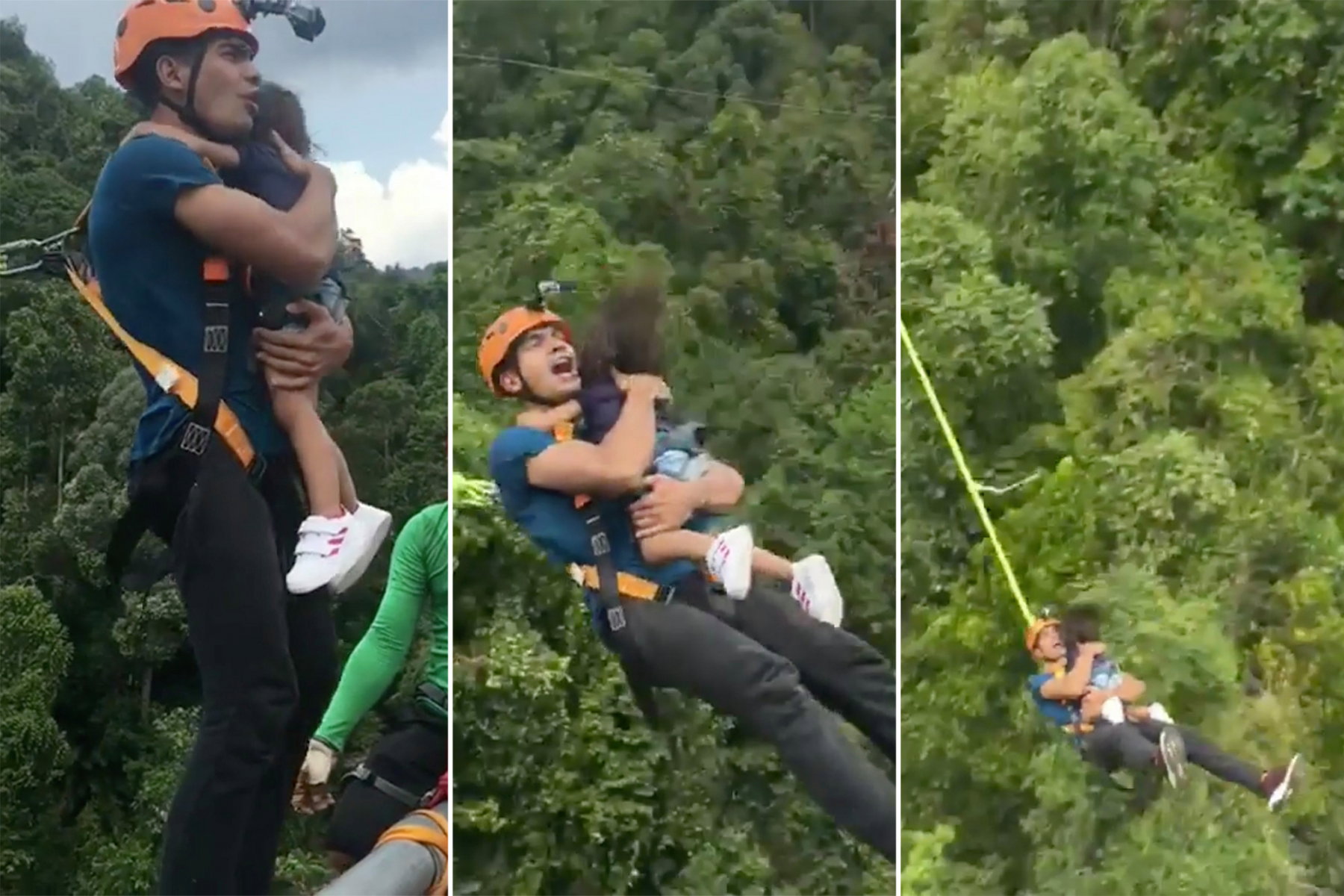 Skok na bungee z dzieckiem