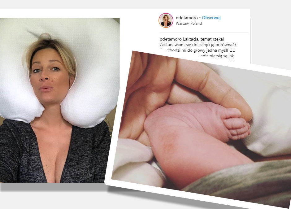 Odeta Moro, synek, karmienie piersią