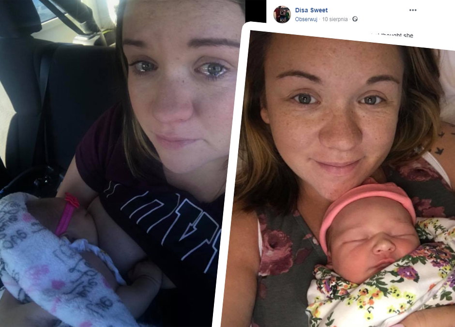 Mama karmi piersią w samochodzie