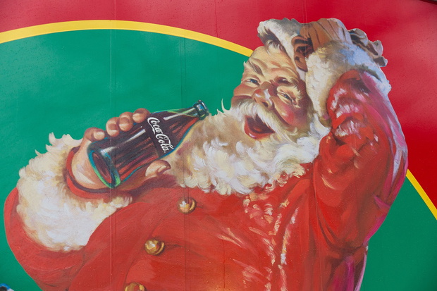 POTSDAM, GERMANY - DECEMBER 10, 2013: Coca-Cola iconic Santa Cla