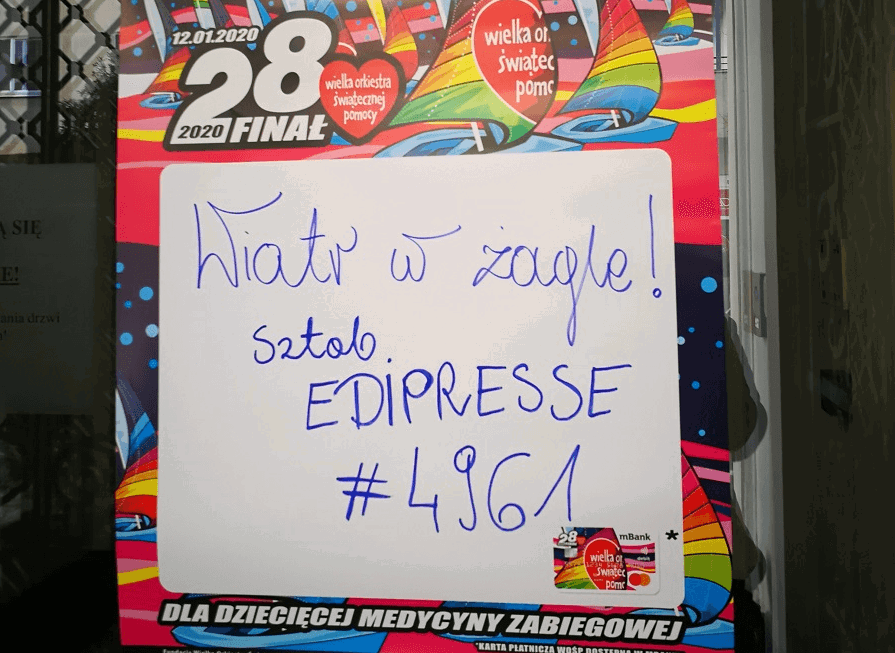 sztab WOŚP 2020 w Edipressie