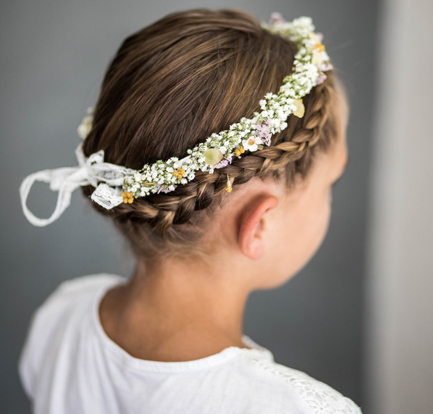 Couronne de fleurs pour mariage sur Femme