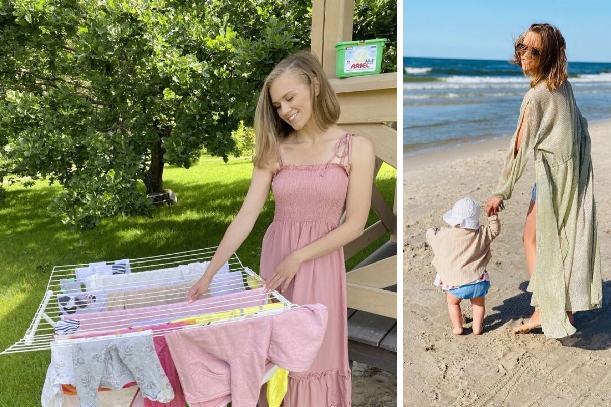 Agnieszka Kaczorowska skrytykowana za to, że robi pranie na wakacjach