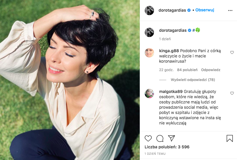 Dorota Gardias ma koronawirusa