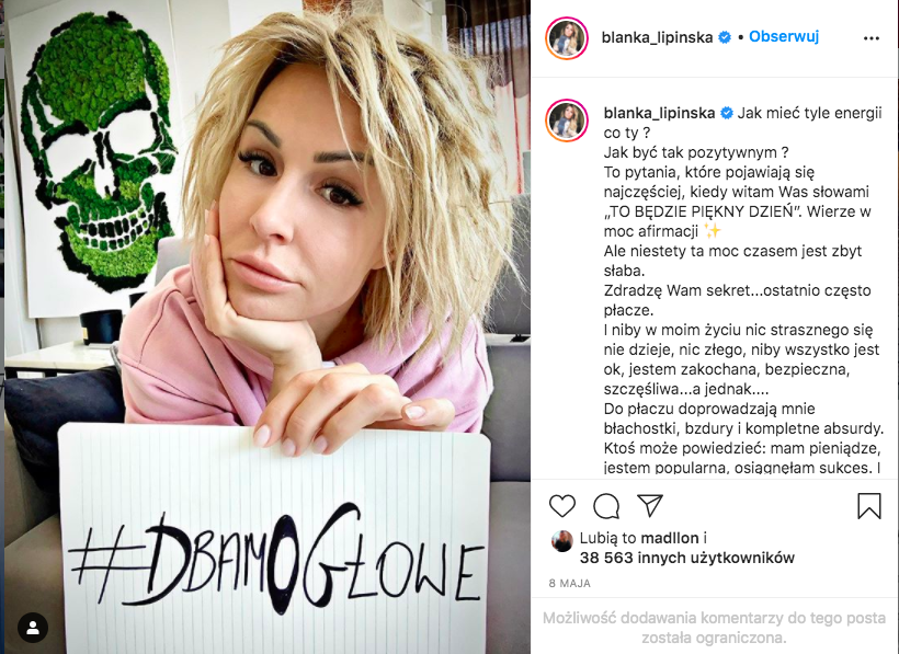 Blanka Lipińska o zdrowiu psychicznym