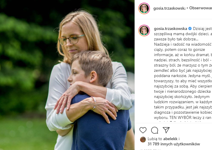 Małgorzata Trzaskowska przyznała się do straty ciąży