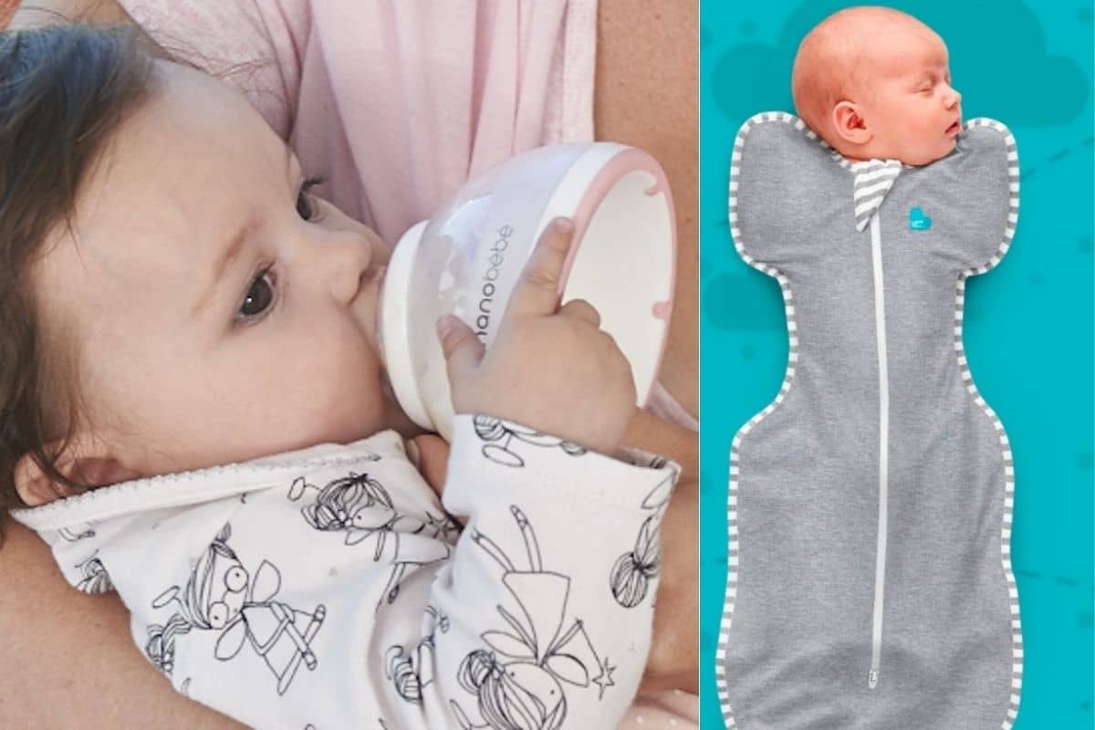 Otulacz Swaddle Up i butelka nanobébé w wyprawce dla niemowlaka