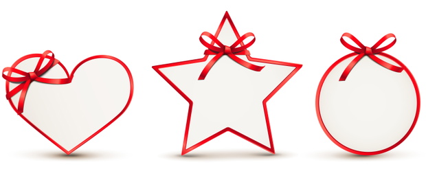 Geschenkkarten Set mit roter Schleife