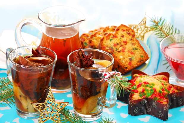 dried fruit compote and cakes for christmas