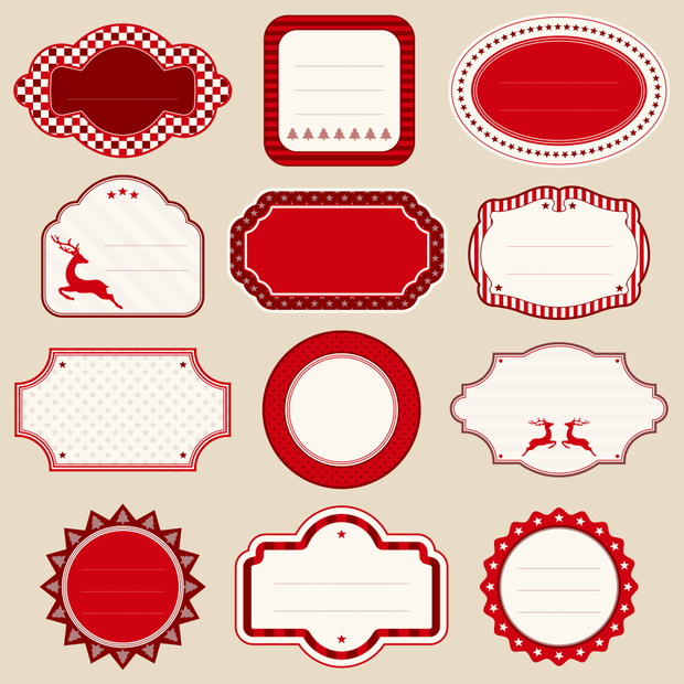 Set Of Christmas Frames Red/Dark Red