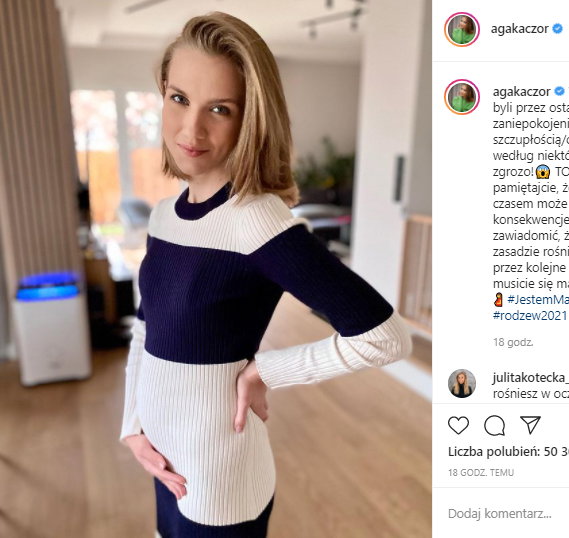 Agnieszka Kaczorowska chwali się brzuchem ciążowym