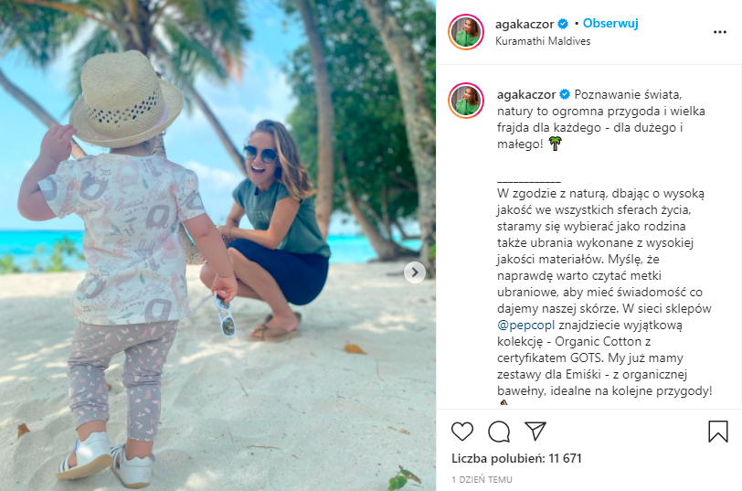 Agnieszka Kaczorowska ubiera córkę w Pepco