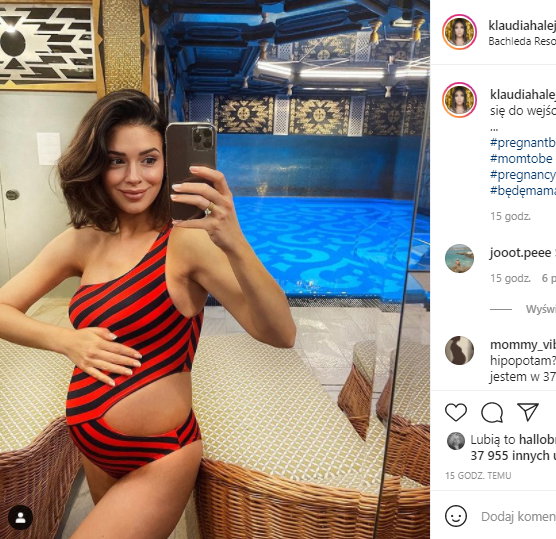 Klaudia Halejcio pokazała ciążowy brzuch na basenie