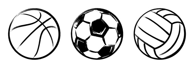 Set sport balls grunge