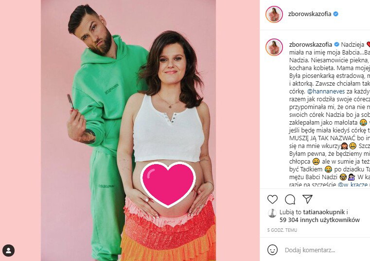 Zofia Zborowska zdradziła, jak nazwie dziecko