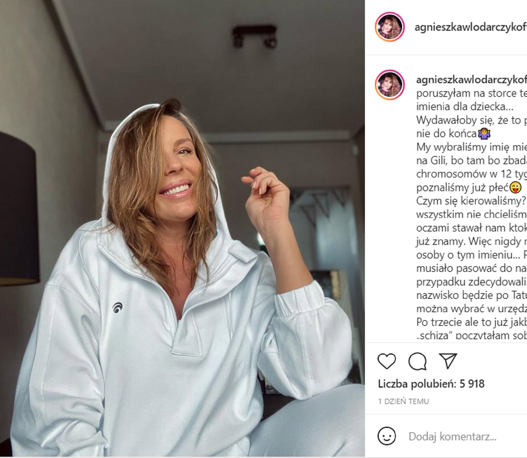 Agnieszka Włodarczyk wybrała imię dla dziecka