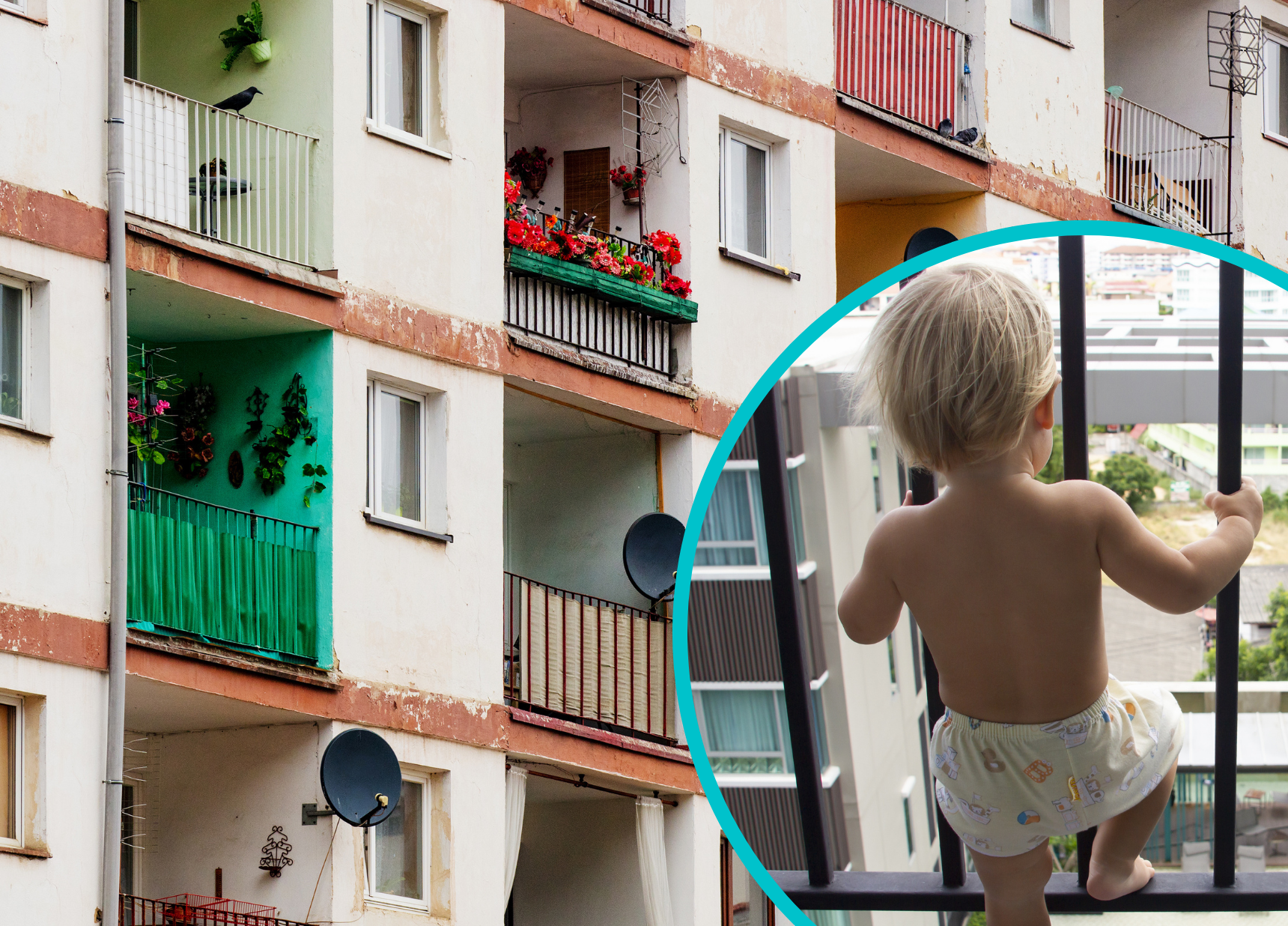 dziecko na balkonie