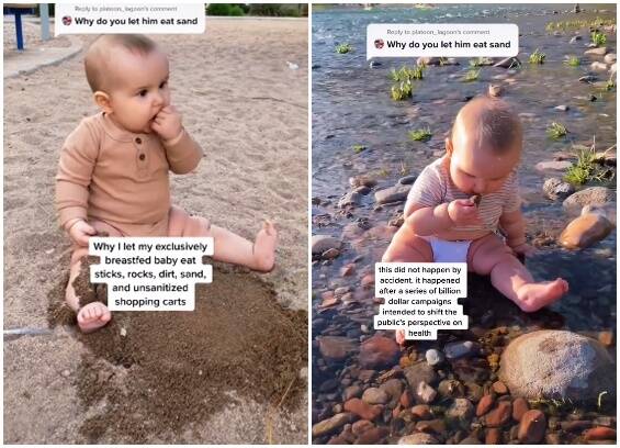 mama z TikToka pozwala jeść dziecku kamienie i patyki