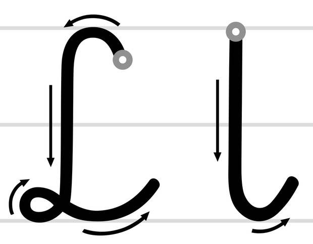 how to write letter L workbook