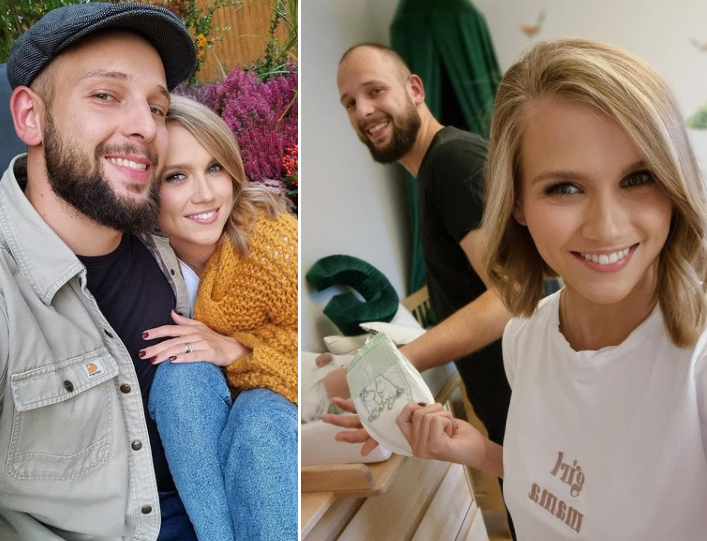 mąż Agnieszki Kaczorowskiej zmienia pieluchy