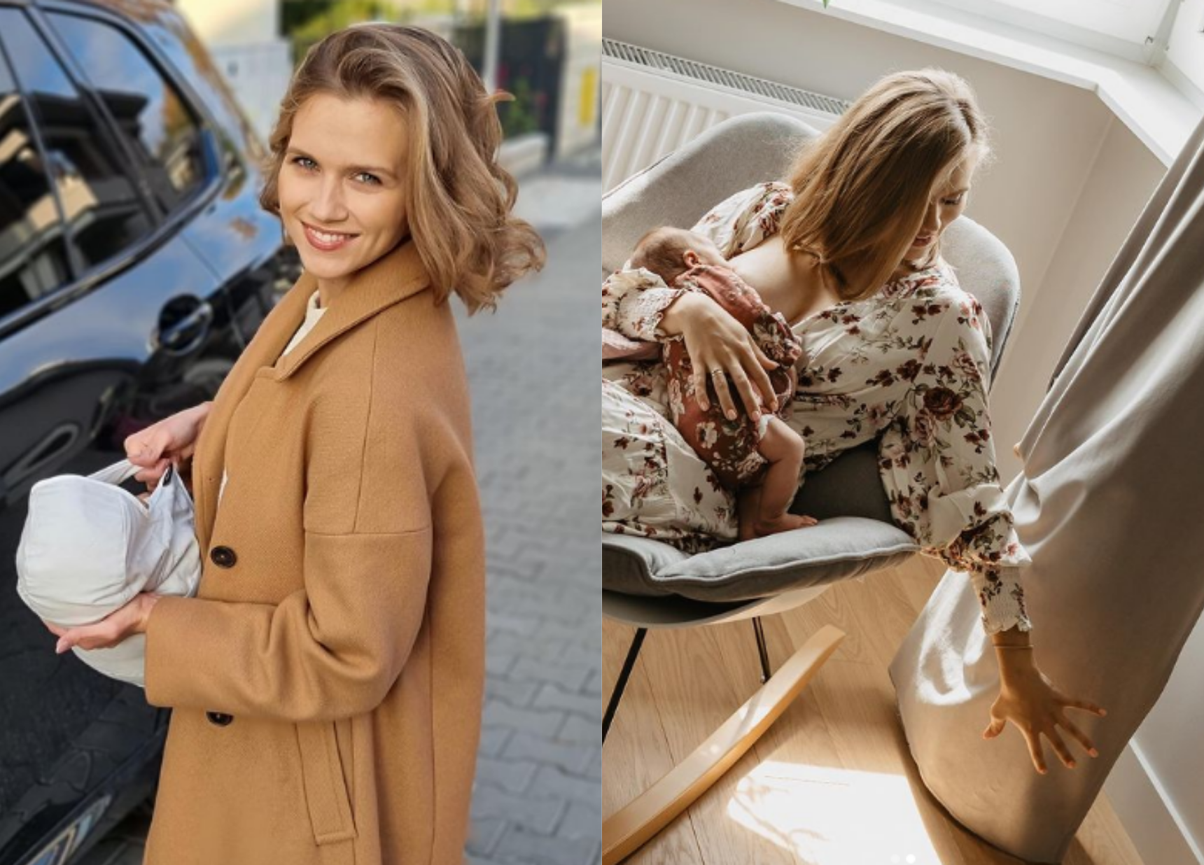 Agnieszka Kaczorowska karmi piersią