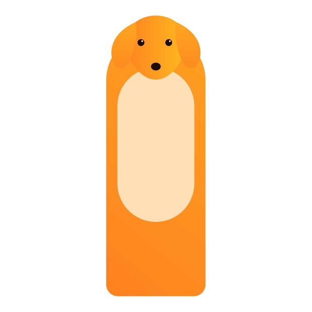Bookmark with a dog icon, cartoon style