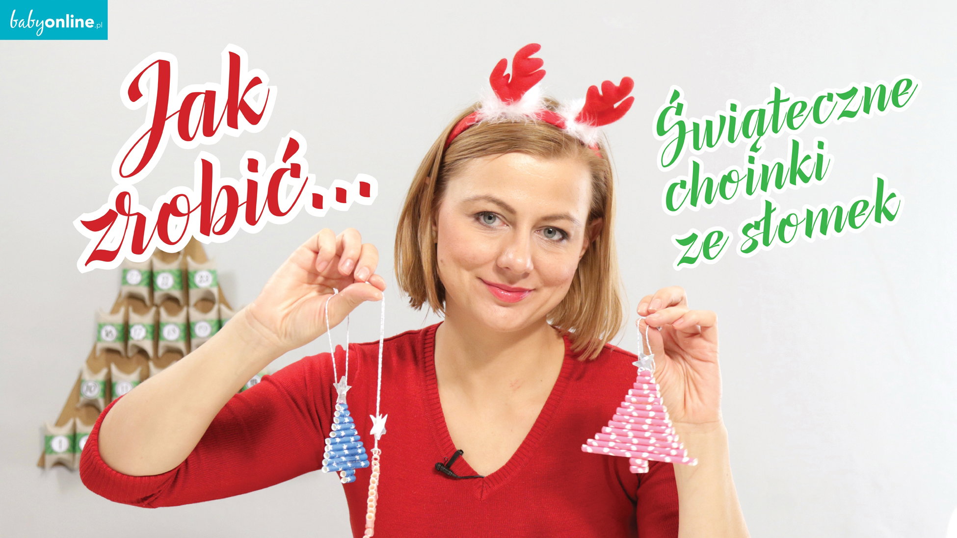 jak zrobić świąteczną choinkę ze słomek