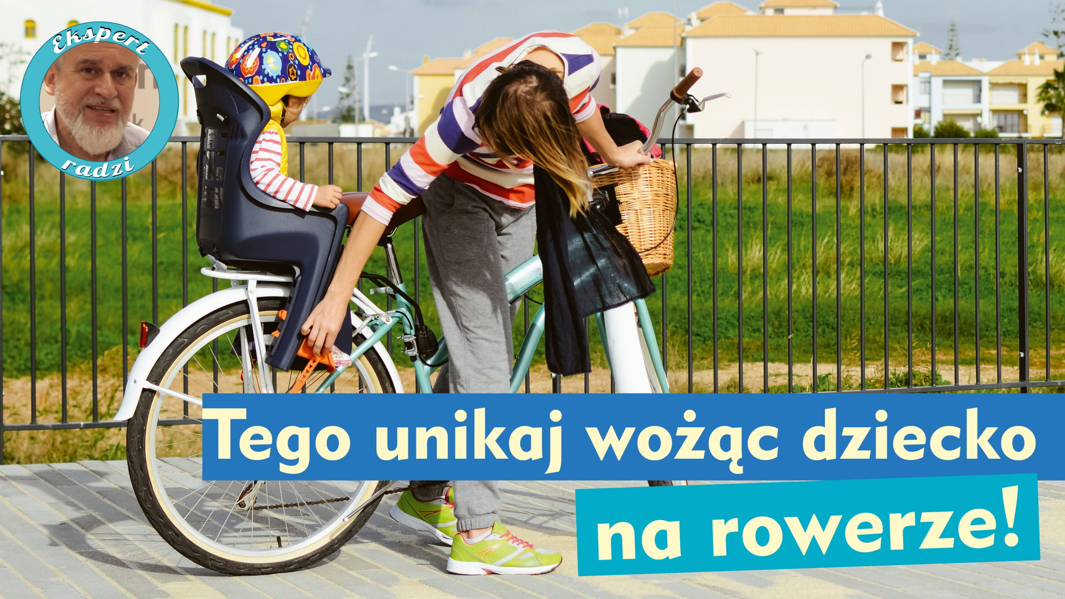Kobieta z dzieckiem na rowerze