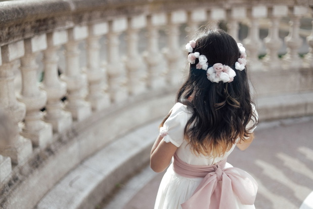 communion dress unrecognizable in an old place with copy space