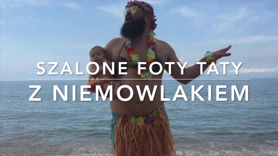 Szalone fotografie ojca z niemowlakiem