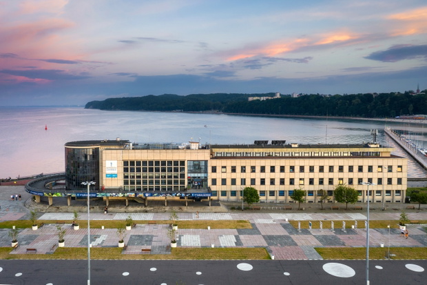 Gdynia, Poland - July 4, 2021: Building of Gdynia Aquarium on th