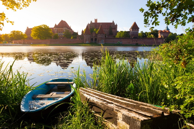 Malbork castle morning at dawn
