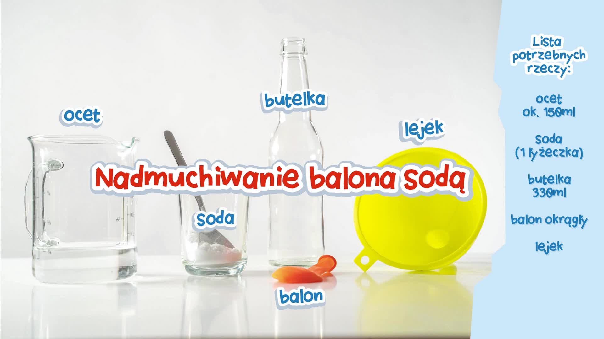 Eksperymenty dla maluszków. Balon z sodą i wodą