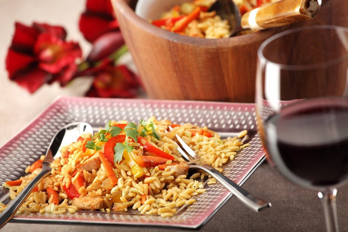 Risotto makaronowe z kurczakiem i warzywami