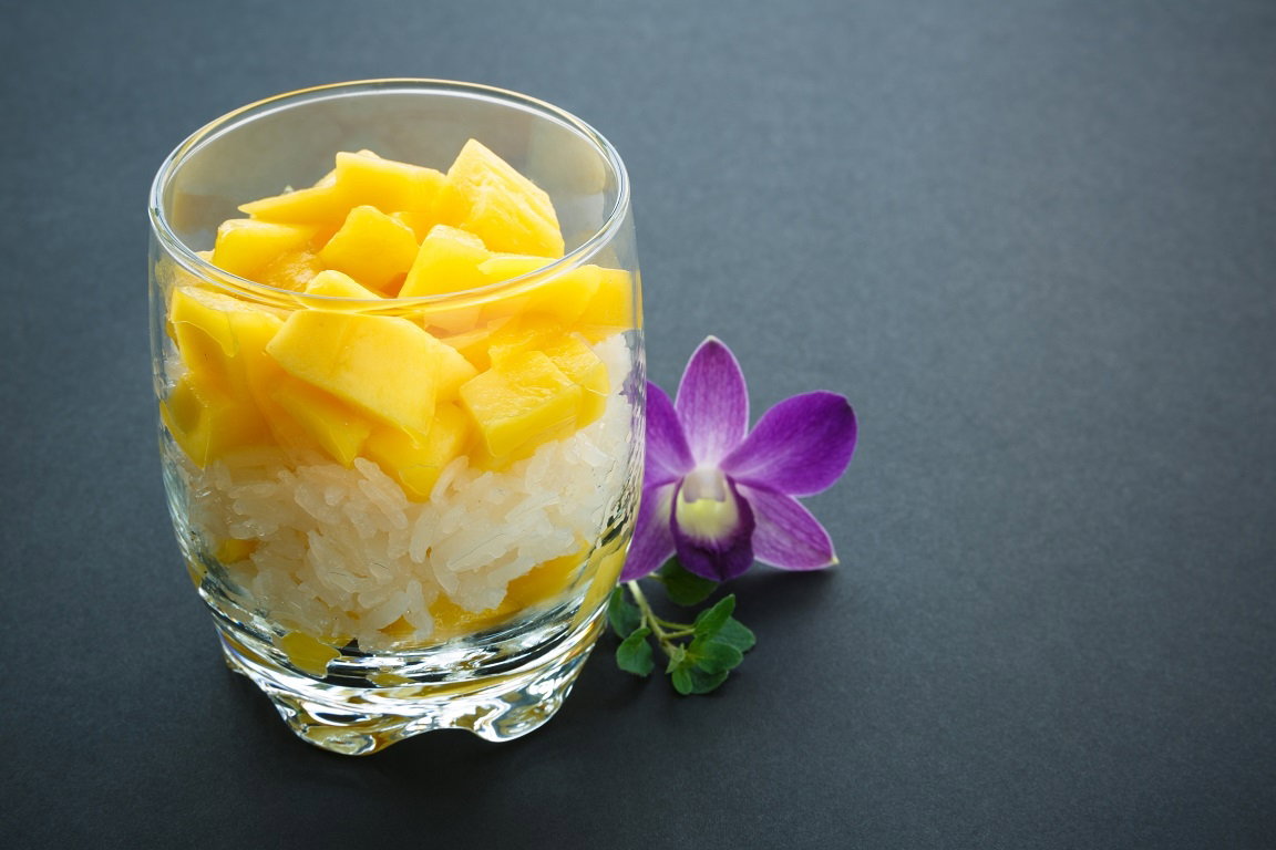 mango, ryż, deser
