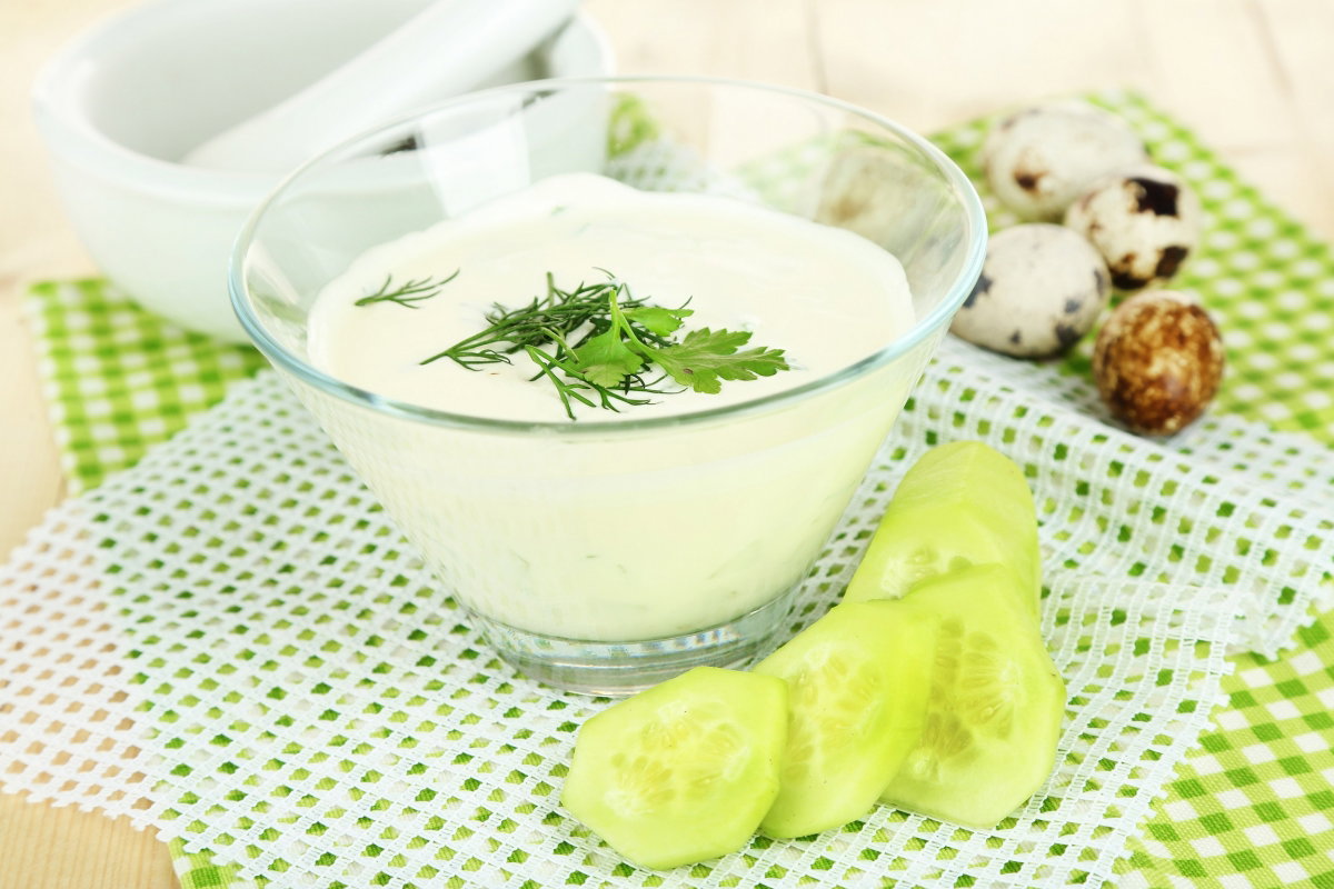 tzatziki, sos, śmietana, jogurt, ogórek