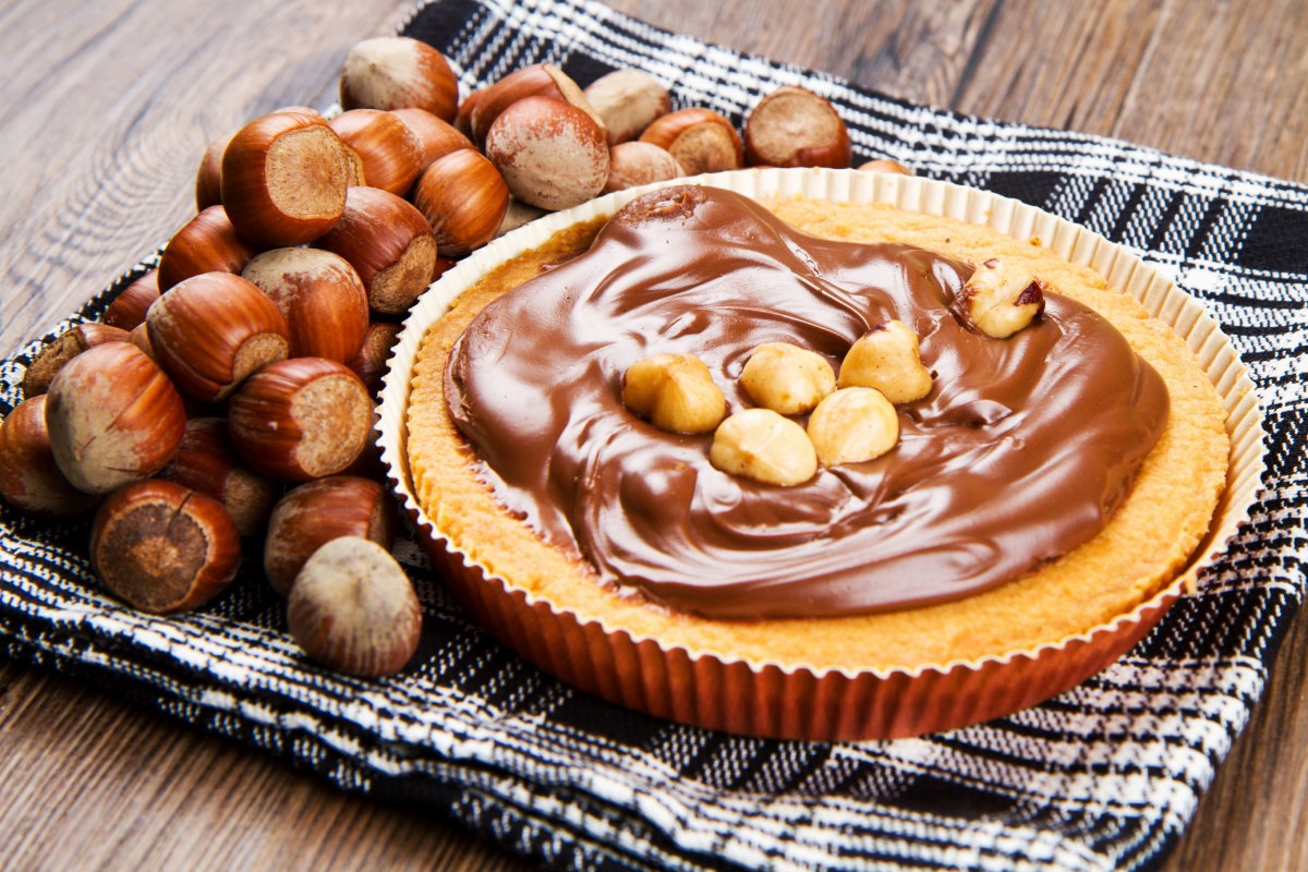 tarta, ciasto, mazurek, czekolada, orzechy