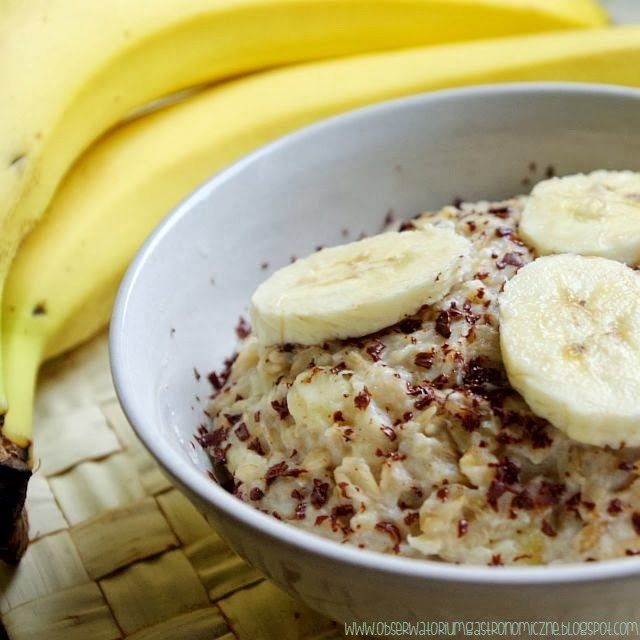 Bananowa owsianka z czekoladą