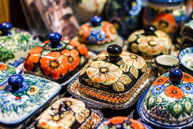 Polish Pottery with beautiful floral patterns